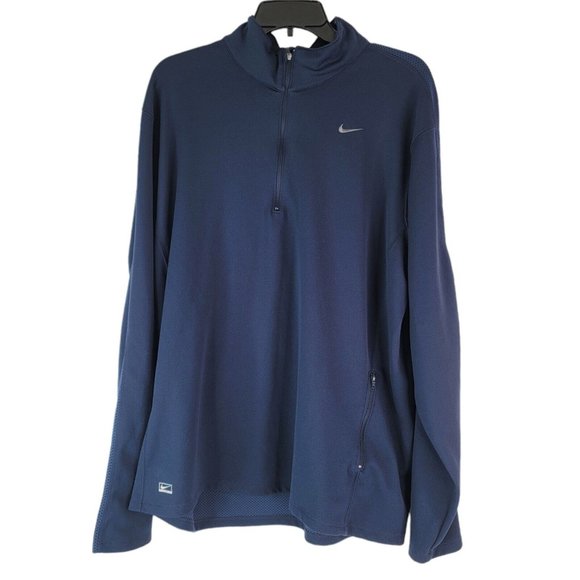 Nike Performance Quarter Zip Dri Fit Navy Blue Men's Size XL 329773-451 - Picture 1 of 8